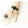 Black Western Style Floral Lady Lolita Bracelet And Ring Set