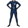 Blue And Black Lycra Spandex Unisex Superhero Zentai Suit