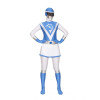 Blue & White Lycra Spandex Unisex Superhero Zentai Suit