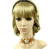 Charming Coffee Leather Floral Lady Lolita Neckband