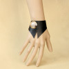 Classic Black Leather Button Lolita Wrist Strap