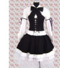Cotton White & Black Long Sleeves Punk Style Gothic Lolita Dress