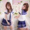 Cute Blue Short Sleeves Girl School Uniform
