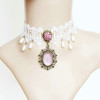Cute White Lace With Bead Lolita Neckband