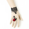 Gothic Black Lace Swan Lolita Bracelet And Ring Set