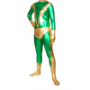Green And Gold Full Body Shiny Metallic Unisex Zentai Suit