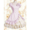 Pink Short Sleeves Ruffle Bow Classic Lolita Dress