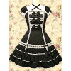 Black Puff Short Sleeves Bows Classic Lolita Dress