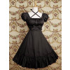 Black Puff Short Sleeves Ruffles Classic Lolita Dress