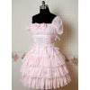 Pink Puff Short Sleeves Bow Cake Lolita Dress