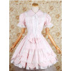 Light Pink Puff Short Sleeves Bow Lolita Dress