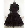 Chiffon Black Sleeveless Ruffles Lolita Dress