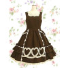 Chocolate Short Sleeves Square Neck Gothic Sweetheart Lace Sweet Lolita Dress
