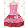 Pink Sleeveless Bow Bandage Ruffles Sweet Lolita Dress