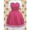 Fuchsia and White Short Sleeves Bow Netting Lace Sweet Lolita Dress