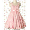 Pink Sleeveless Lace Ruffles Sweet Lolita Dress