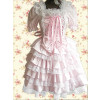 Pink Puff Short Sleeves Lace Front Ties Sweet Lolita Dress