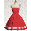 Red Sash Sleeveless School Lolita Dress