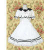 White Short Sleeves Bow School Lolita Dress