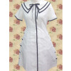 White Short Sleeves Single Breasted Button School Lolita Dress