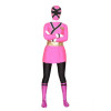 Pink And Black Lycra Shiny Metallic Superhero Zentai Suit