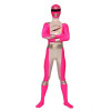 Pink And Silver Lycra Spandex Superhero Zentai Suit