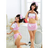 Pink Sexy Bow Two-piece French Maid Costume