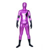 Purple And Black Full Body Shiny Metallic Unisex Zentai Suit