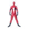 Red And Black Full Body Shiny Metallic Unisex Zentai Suit