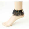 Retro Black Lace Bead Victorian Lady Lolita Ankle Belt