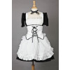 Short Sleeves Lovely Lace Cotton Cosplay Maid Costume