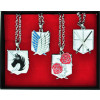 Silver Attack On Titan Necklace Set