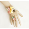 Sweet Retro Floral Girls Lolita Bracelet And Ring Set