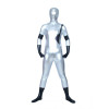 White And Black Full Body Shiny Metallic Unisex Zentai Suit
