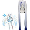 White and Blue 120cm Vocaloid Miku Cosplay Wig