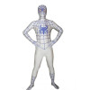 White Lycra Spandex Spiderman Zentai Suit With Blue Spider