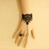 Wonderful Black Rococo Style Lolita Bracelet And Ring Set