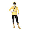 Yellow And Black Shiny Metallic Lycra Superhero Zentai Suit