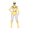 Yellow And White Lycra Spandex Unisex Superhero Zentai Suit