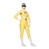 Yellow & White Lycra Spandex Unisex Superhero Zentai Suit